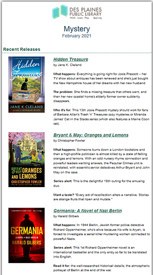 LibraryAware Mystery February Newsletter 