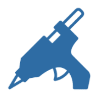 icon of a glue gun that links to a list of items in the 