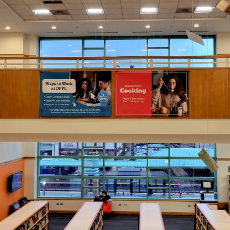 Promo of resources in DP lobby atrium 