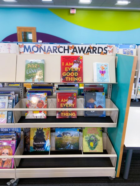 Here's our Monarch Award shelving.