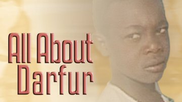 Image of film available on Kanopy: All About Darfur  