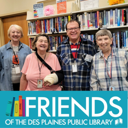2022 Friends of the Library Officers Arlene Arend (Secretary), Debra Sus (Treasurer) John Leach  (President), and Karen Wierer (VP Membership)