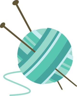 icon of a ball of yarn with two knitting needles that links to a list of items in the 
