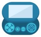 icon of a handheld videogaming consul that links to a list of items in the 